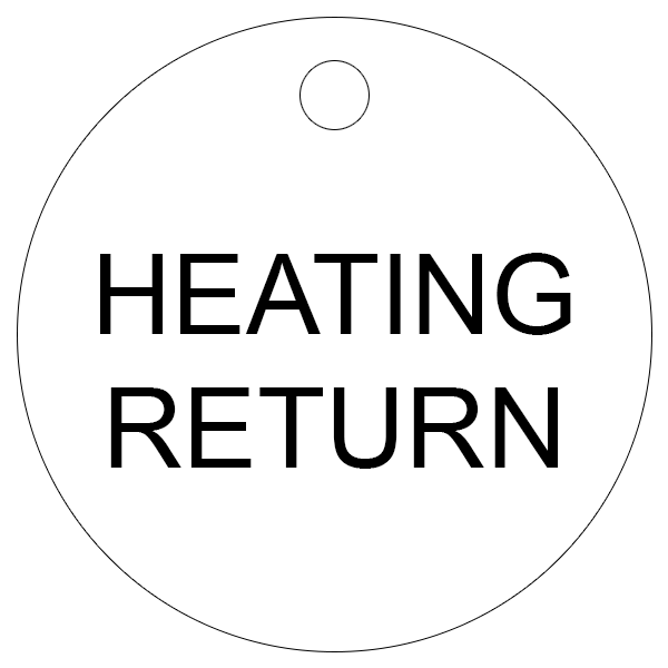 Heating Return Valve Tag