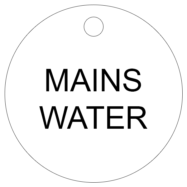 Mains Water Valve Tag